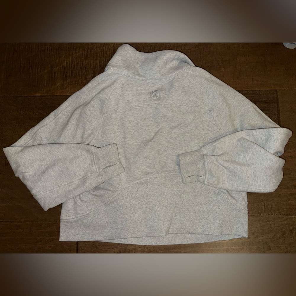 Lululemon scuba oversized funnel neck half zip weathered core ultra light grey